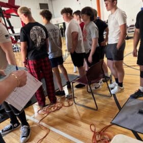 High School Powerlifters at meet